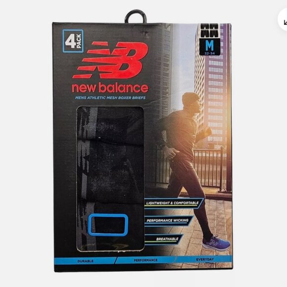 New Balance Men's Athletic Mesh Boxer Brief 4 Pack 347N - NB3015-4 - Picture 1 of 1